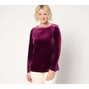 Maya J Women's Top Sz XS Bellevet Boatneck Long Sleeve Purple A666890